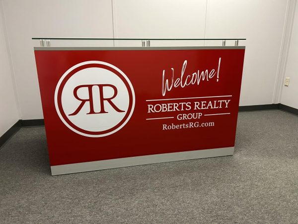 Custom Receptionist Desk Wrap