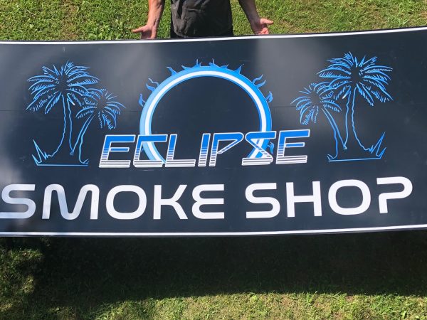 aluminum sign with printed graphic decal